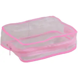 PVC Stationery Cosmetic Case Pink Flat